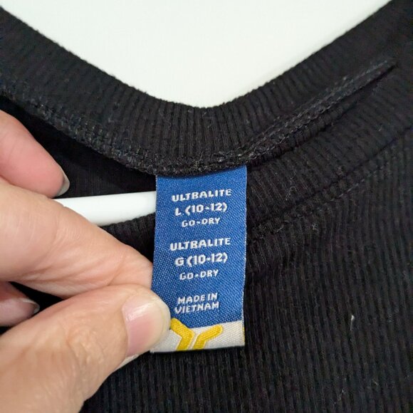 *3/$10* Old Navy Ultralite Go Dry Ribbed Tee Black Size Large Size 12 - Picture 2 of 4